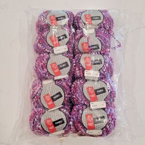Ribbon Yarn Fabu Muench 4309 Purple 10 pc LOT Variegated 50g 72m DISC France